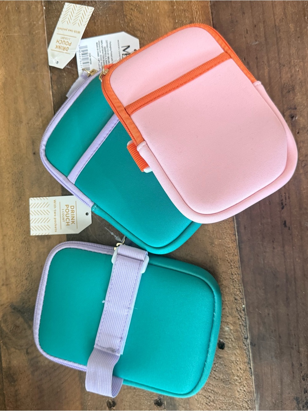 Kids Neoprene Accessory Pouch - Pink & Teal